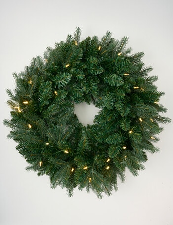 Christmas Shop Pre-Lit Faux Spruce Wreath product photo