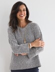Ella J Textured Top, Navy product photo