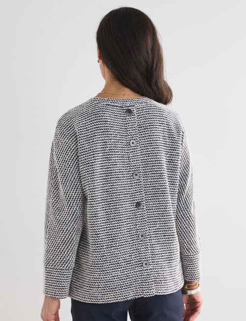 Ella J Textured Top, Navy product photo View 02 L