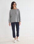 Ella J Textured Top, Navy product photo View 03 S