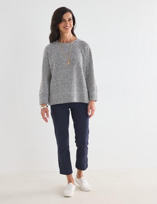 Ella J Textured Top, Navy product photo View 03 L