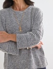 Ella J Textured Top, Navy product photo View 04 S
