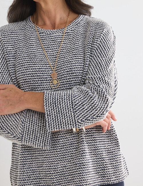 Ella J Textured Top, Navy product photo View 04 L