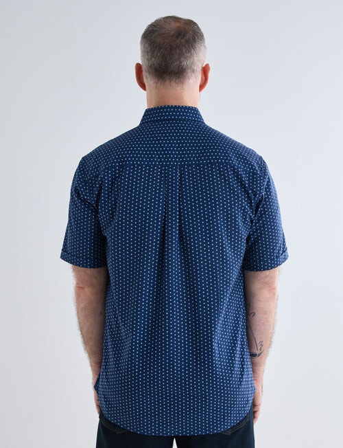 Chisel Ditsy Print Short Sleeve Shirt, Blue product photo View 02 L