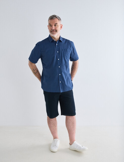 Chisel Ditsy Print Short Sleeve Shirt, Blue product photo View 03 L