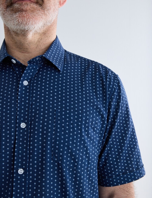 Chisel Ditsy Print Short Sleeve Shirt, Blue product photo View 04 L
