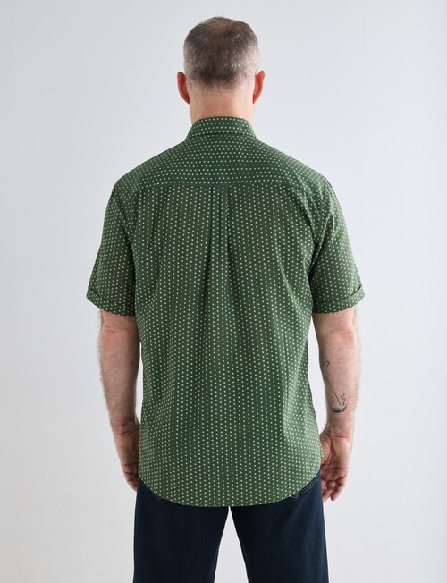 Chisel Ditsy Print Short Sleeve Shirt, Khaki product photo View 02 L