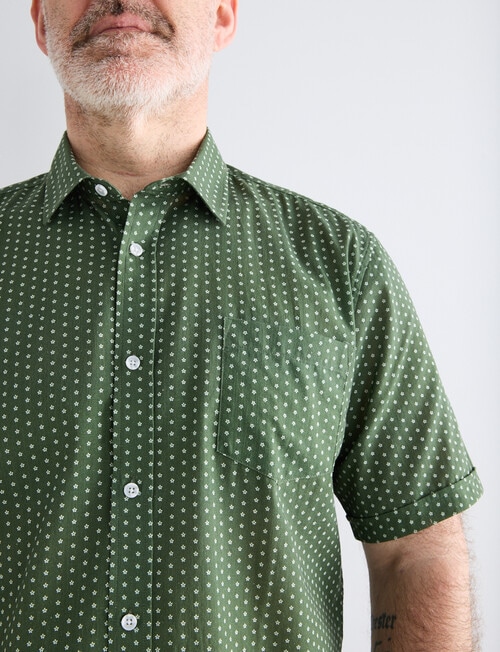 Chisel Ditsy Print Short Sleeve Shirt, Khaki product photo View 04 L