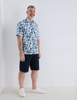 Chisel Floral Short Sleeve Shirt, White product photo View 03 S