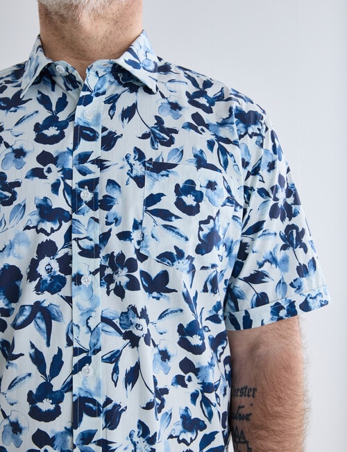 Chisel Floral Short Sleeve Shirt, White product photo View 04 L