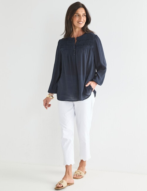 Ella J Romantic Top, Navy product photo View 03 L