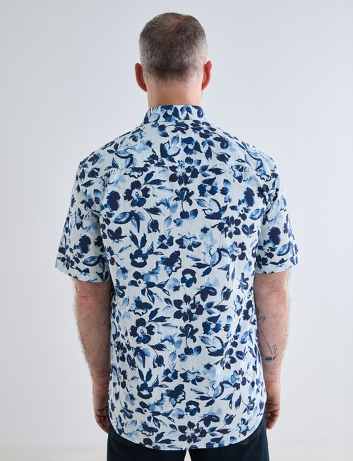 Chisel Floral Short Sleeve Shirt, White product photo View 02 L