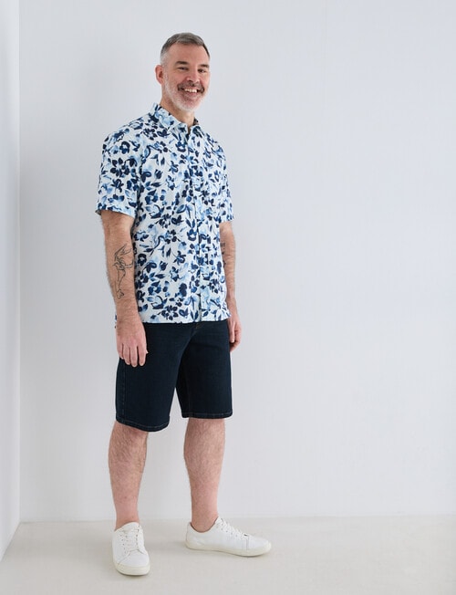 Chisel Floral Short Sleeve Shirt, White product photo View 03 L