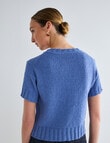 Jigsaw Gravity Short Sleeve Cardigan, Smokey Blue product photo View 02 S