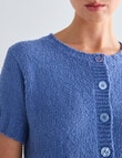 Jigsaw Gravity Short Sleeve Cardigan, Smokey Blue product photo View 04 S