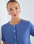 Jigsaw Gravity Short Sleeve Cardigan, Smokey Blue product photo View 05 S