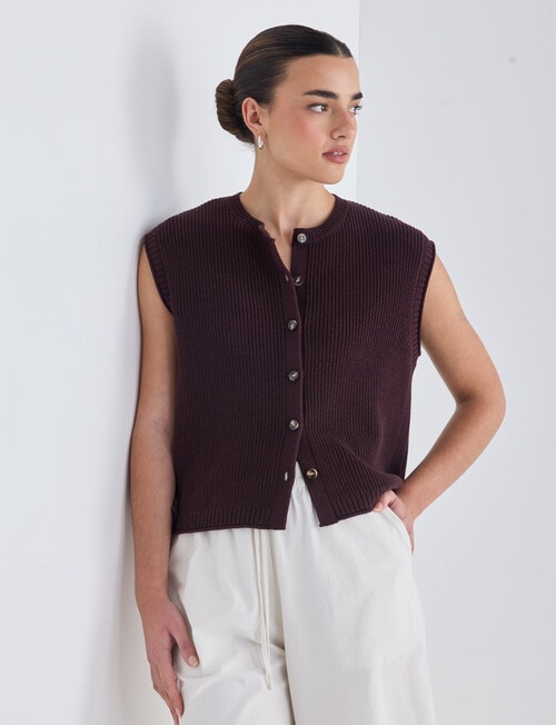 Mineral Theo Cardigan, Chocolate product photo