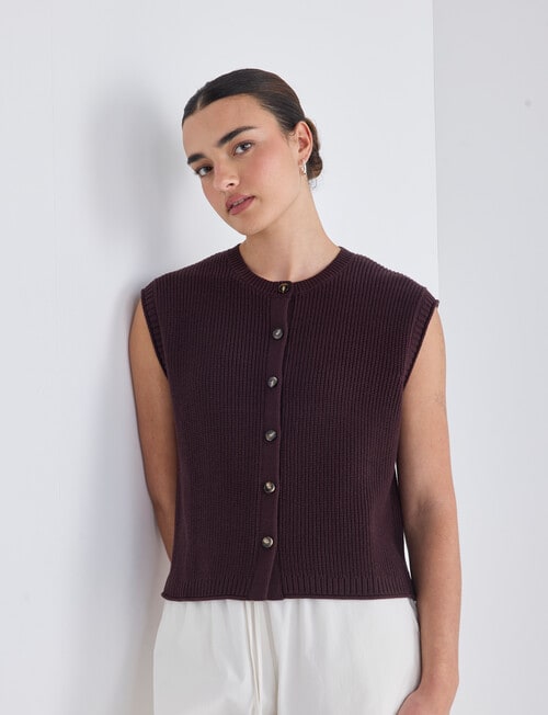 Mineral Theo Cardigan, Chocolate product photo View 04 L