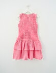 Switch Amber Gingham Shirred Dress, Raspberry product photo View 02 S