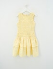 Switch Amber Gingham Shirred Dress, Lemon product photo