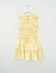 Switch Amber Gingham Shirred Dress, Lemon product photo View 02 S