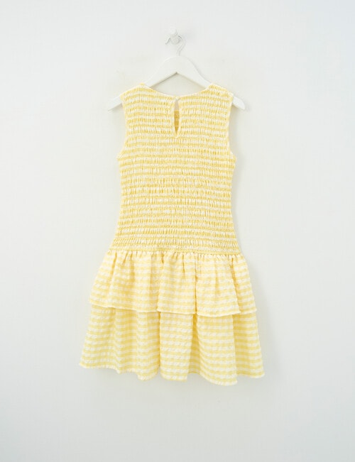 Switch Amber Gingham Shirred Dress, Lemon product photo View 02 L