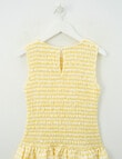 Switch Amber Gingham Shirred Dress, Lemon product photo View 03 S