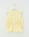 Switch Amber Gingham Shirred Top, Lemon product photo View 02 S