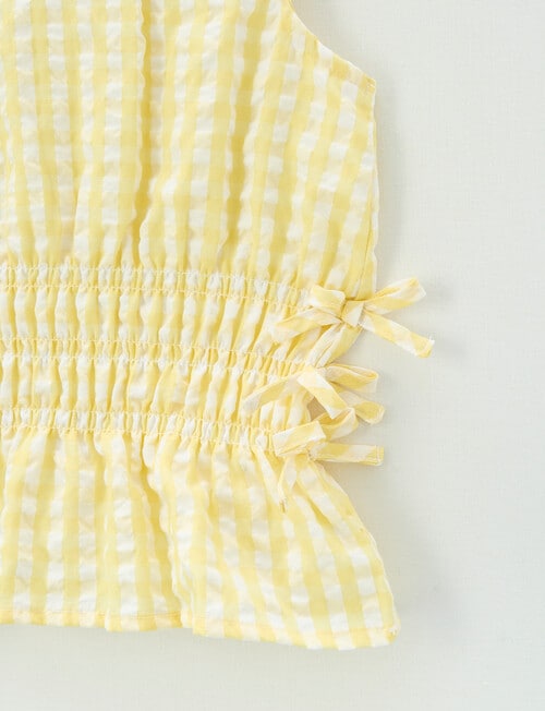Switch Amber Gingham Shirred Top, Lemon product photo View 03 L