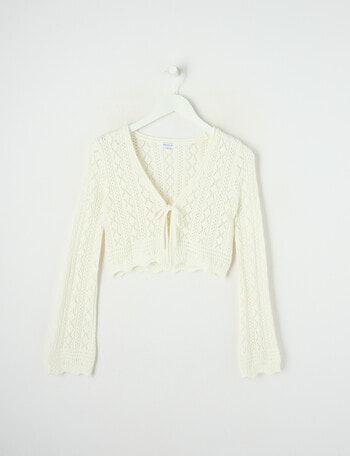 Switch Crochet Style Cardigan, Vanilla product photo