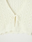 Switch Crochet Style Cardigan, Vanilla product photo View 02 S