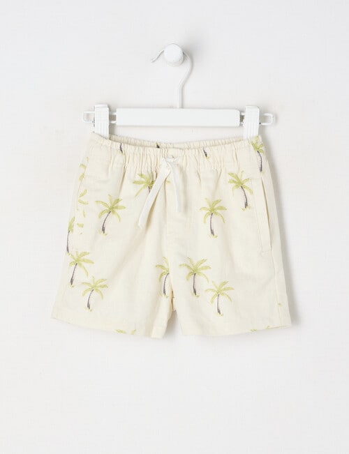 Teeny Weeny Teeny Weeny Linen Blend Short, Palm Tree Natural product photo