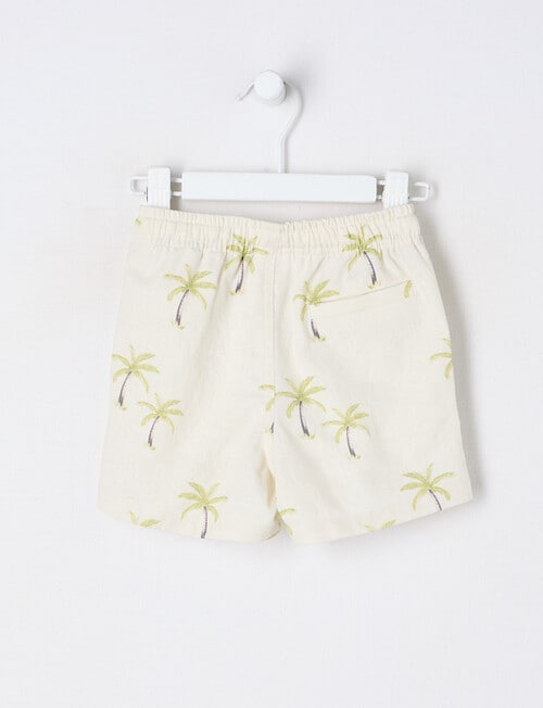 Teeny Weeny Teeny Weeny Linen Blend Short, Palm Tree Natural product photo View 02 L
