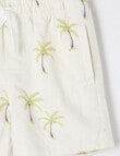Teeny Weeny Teeny Weeny Linen Blend Short, Palm Tree Natural product photo View 03 S