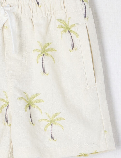 Teeny Weeny Teeny Weeny Linen Blend Short, Palm Tree Natural product photo View 03 L