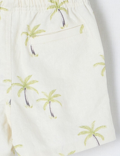 Teeny Weeny Teeny Weeny Linen Blend Short, Palm Tree Natural product photo View 04 L
