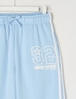 Switch New York Wide Leg Trackpant, Baby Blue & White product photo View 02 S