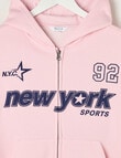 Switch New York Sports Oversized Zip Up Hoodie, Baby Pink product photo View 02 S