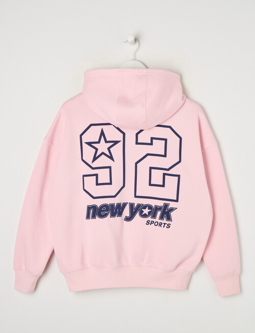 Switch New York Sports Oversized Zip Up Hoodie, Baby Pink product photo View 04 L