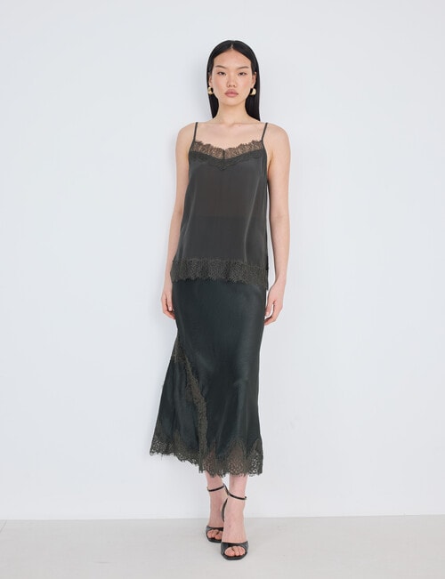 State of play Leila Lace Trim Skirt, Evergreen product photo