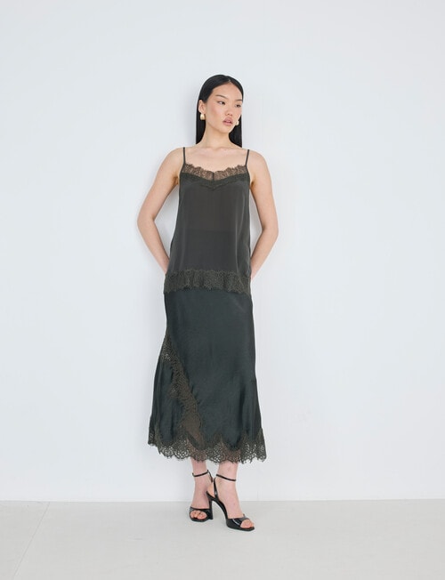 State of play Leila Lace Trim Skirt, Evergreen product photo View 03 L