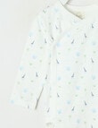 Little Bundle Essential Stretch Cotton Long Sleeve Wrap Bodysuit, Safari White product photo View 02 S
