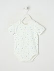Little Bundle Essential Stretch Cotton Short Sleeve Wrap Bodysuit, Safari product photo