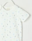 Little Bundle Essential Stretch Cotton Short Sleeve Wrap Bodysuit, Safari product photo View 02 S