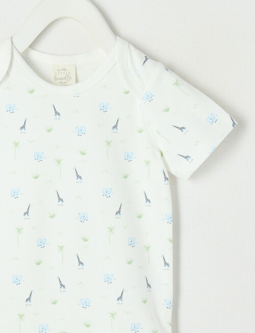Little Bundle Essential Stretch Cotton Short Sleeve Wrap Bodysuit, Safari product photo View 02 L