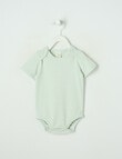 Little Bundle Essential Stretch Cotton Short Sleeve Bodysuit Yarn Dyed product photo