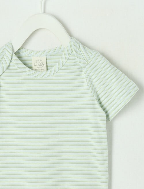 Little Bundle Essential Stretch Cotton Short Sleeve Bodysuit Yarn Dyed product photo View 02 L