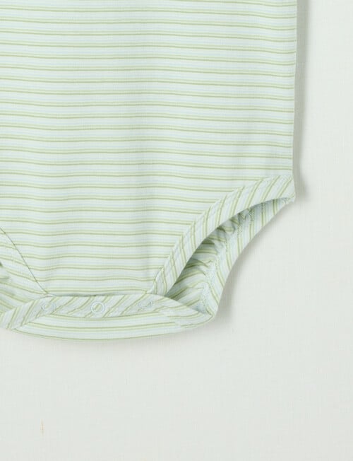 Little Bundle Essential Stretch Cotton Short Sleeve Bodysuit Yarn Dyed product photo View 03 L