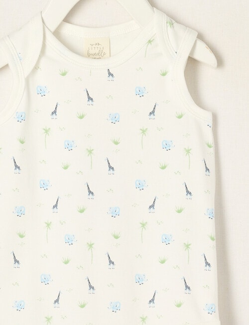 Little Bundle Essential Stretch Cotton Sleeveless Bodysuit, Safari product photo View 02 L