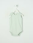 Little Bundle Essential Stretch Cotton Sleeveless Bodysuit Yarn Dyed product photo